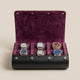 Écrin de Voyage 6 Montres en Cuir Noir – Intérieur Velours Bordeaux