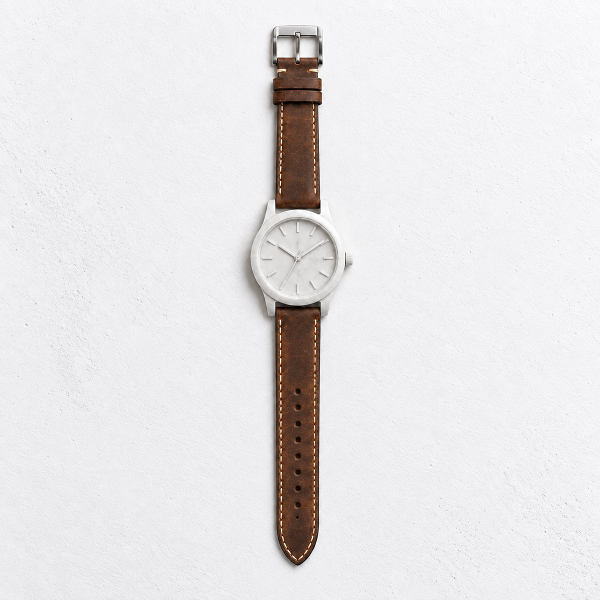 Bracelet de Montre en Cuir de Veau - Style Vintage à Boucle Ardillon