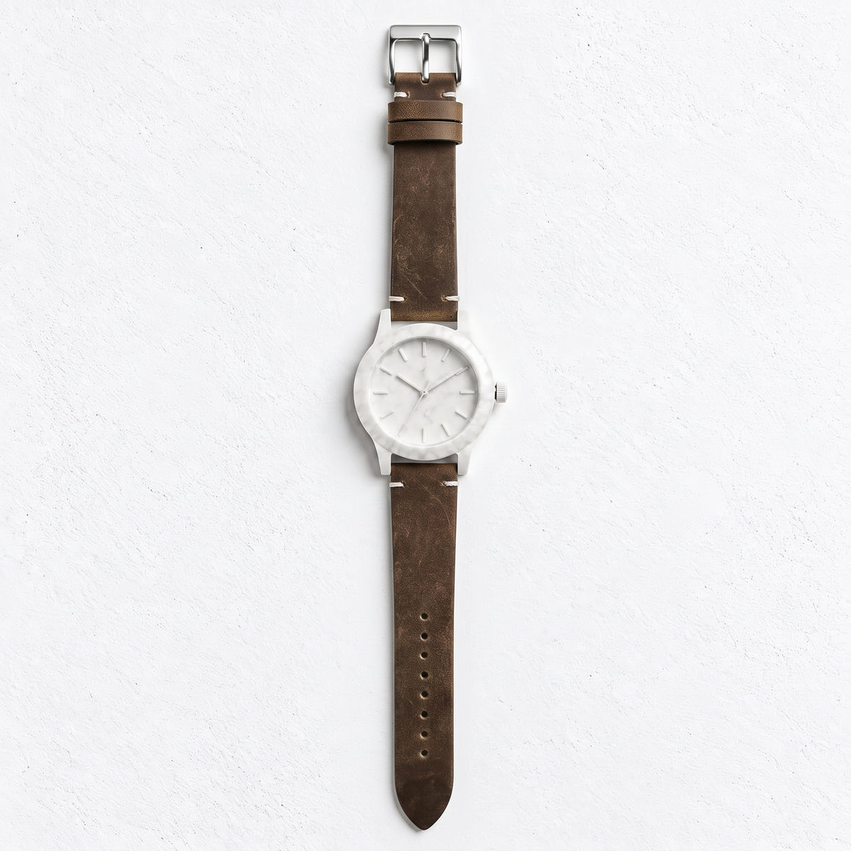 Bracelet de Montre en Cuir Oil Wax - Style Vintage et Surpiqûres