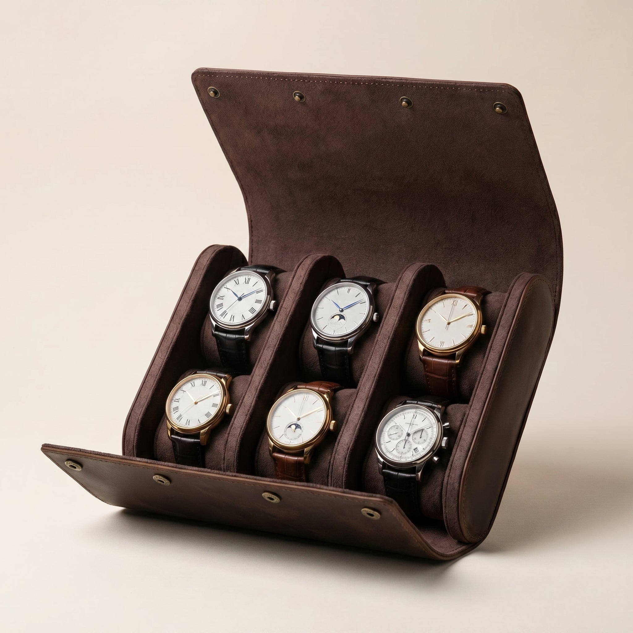 Écrin de Voyage pour 6 Montres – Format Compagnon